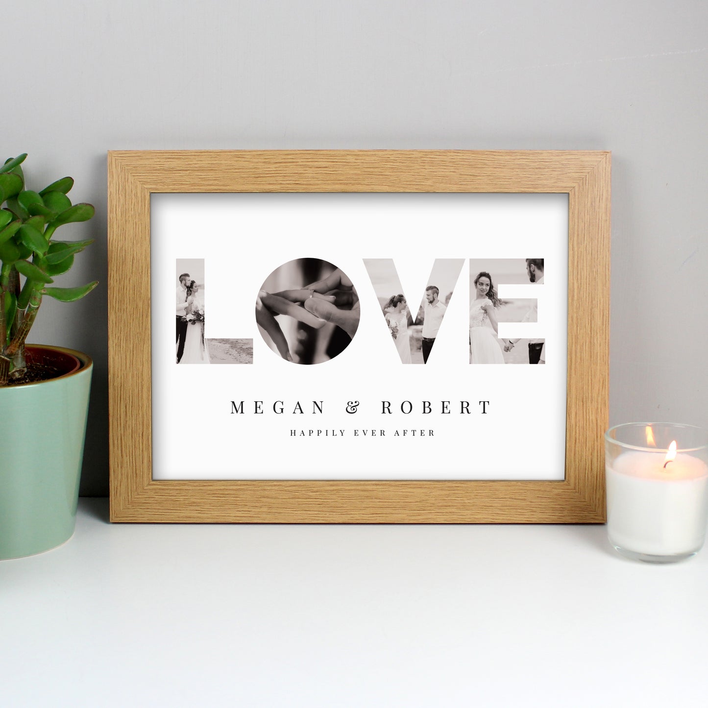 Personalised LOVE Photo A4 Framed Print