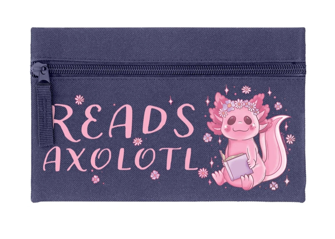 Reads Axolotl Purple Pencil Case