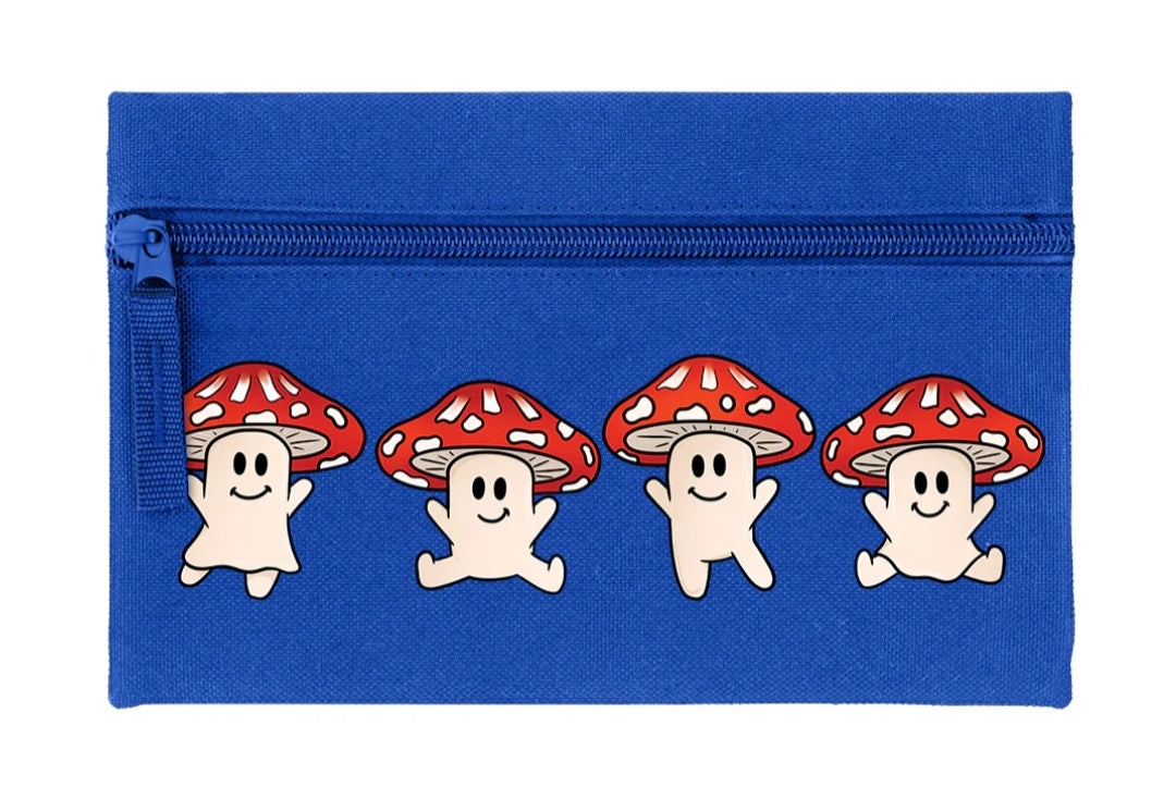 Little Mushrooms Royal Blue Pencil Case