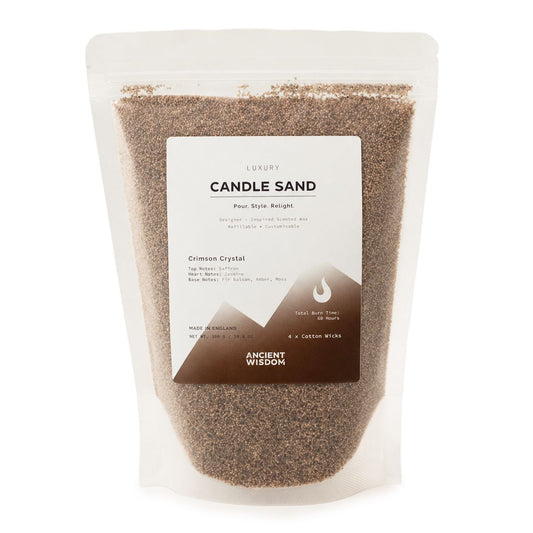 Fragranced Candle Sand - Mocha Brown - Crimson Crystal - 300g