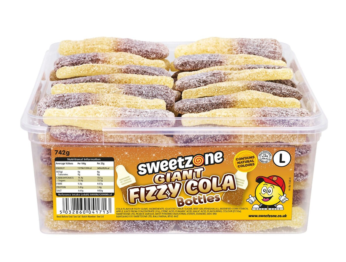 Giant Fizzy Cola Bottles Tub (Sweetzone) 742g