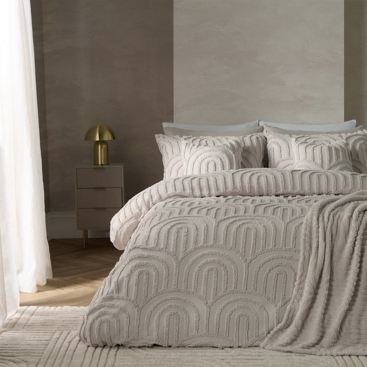 Tufted Arches Duvet Cover Set - Stone