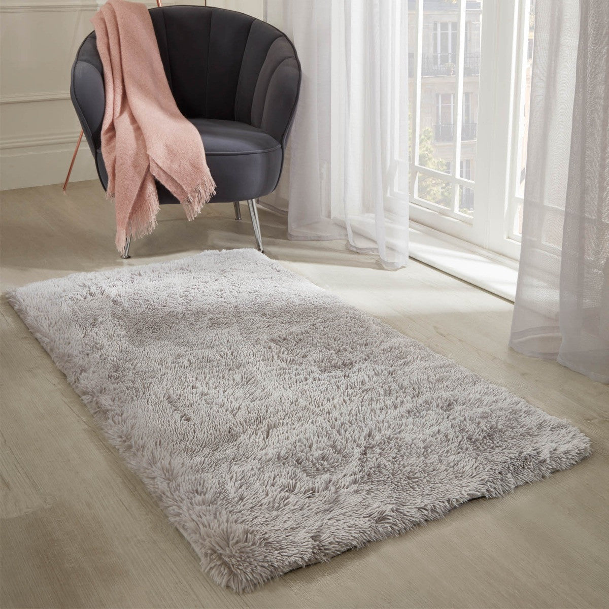Fluffy Rug - Silver