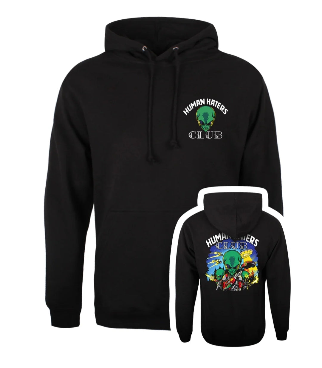 Human Haters Club Unisex Black Pullover Hoodie