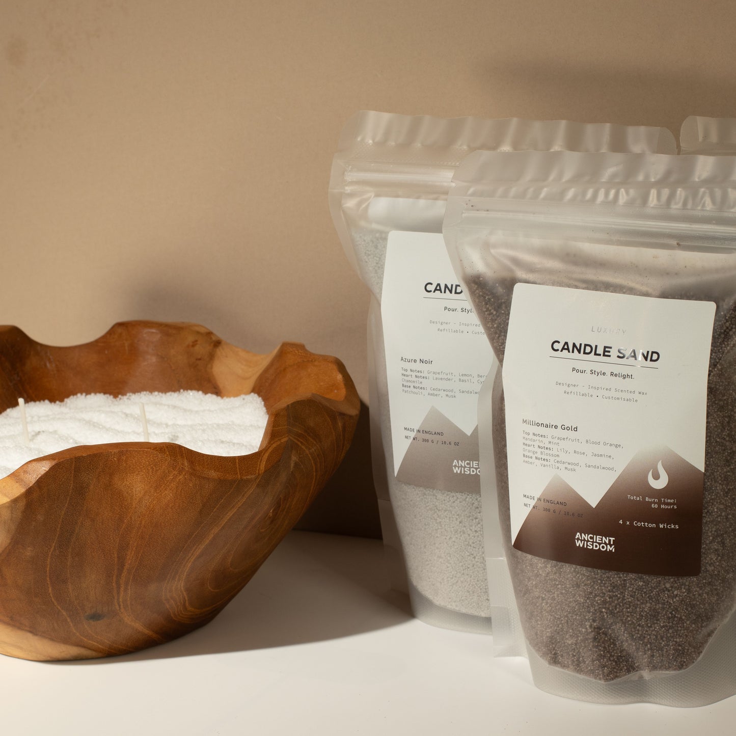 Fragranced Candle Sand - Warm Honey - Blush Bloom - 300g