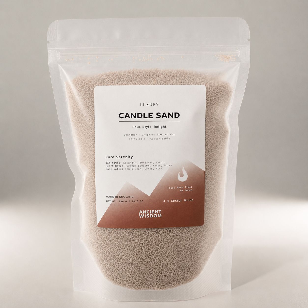 Fragranced Candle Sand - Latte Beige - Pure Serenity - 300g