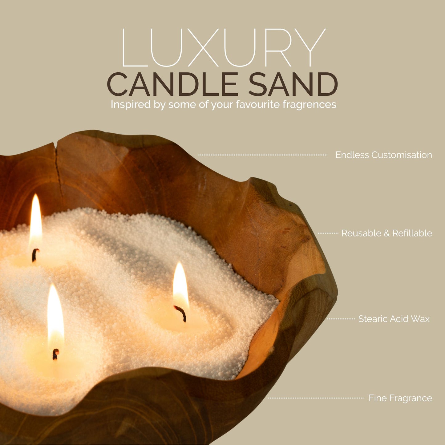 Fragranced Candle Sand - Warm Honey - Blush Bloom - 300g