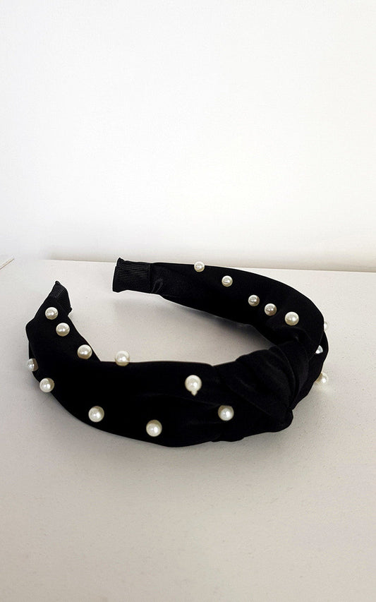 Faux Pearl Tie Knot Hairband