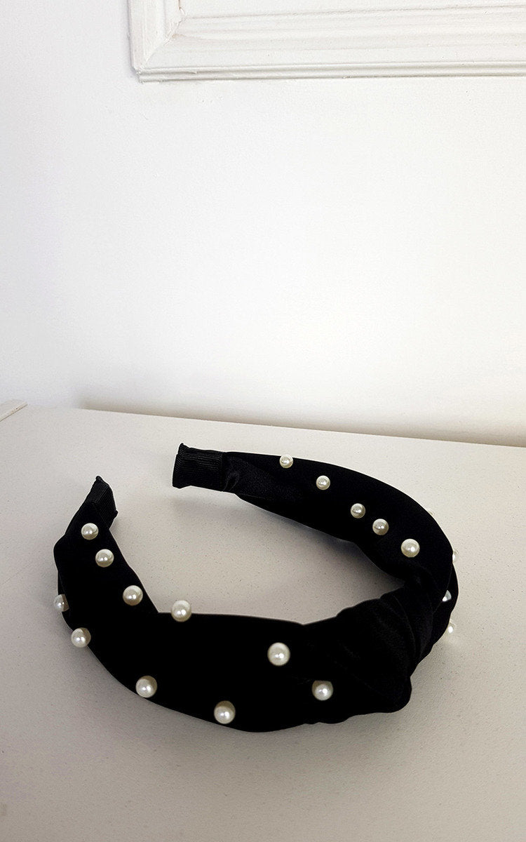 Faux Pearl Tie Knot Hairband