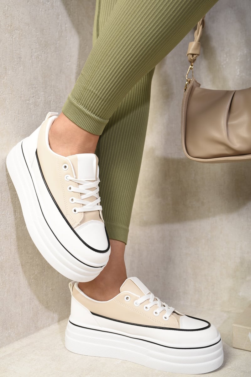 Platform Wedge Lace Up Trainers