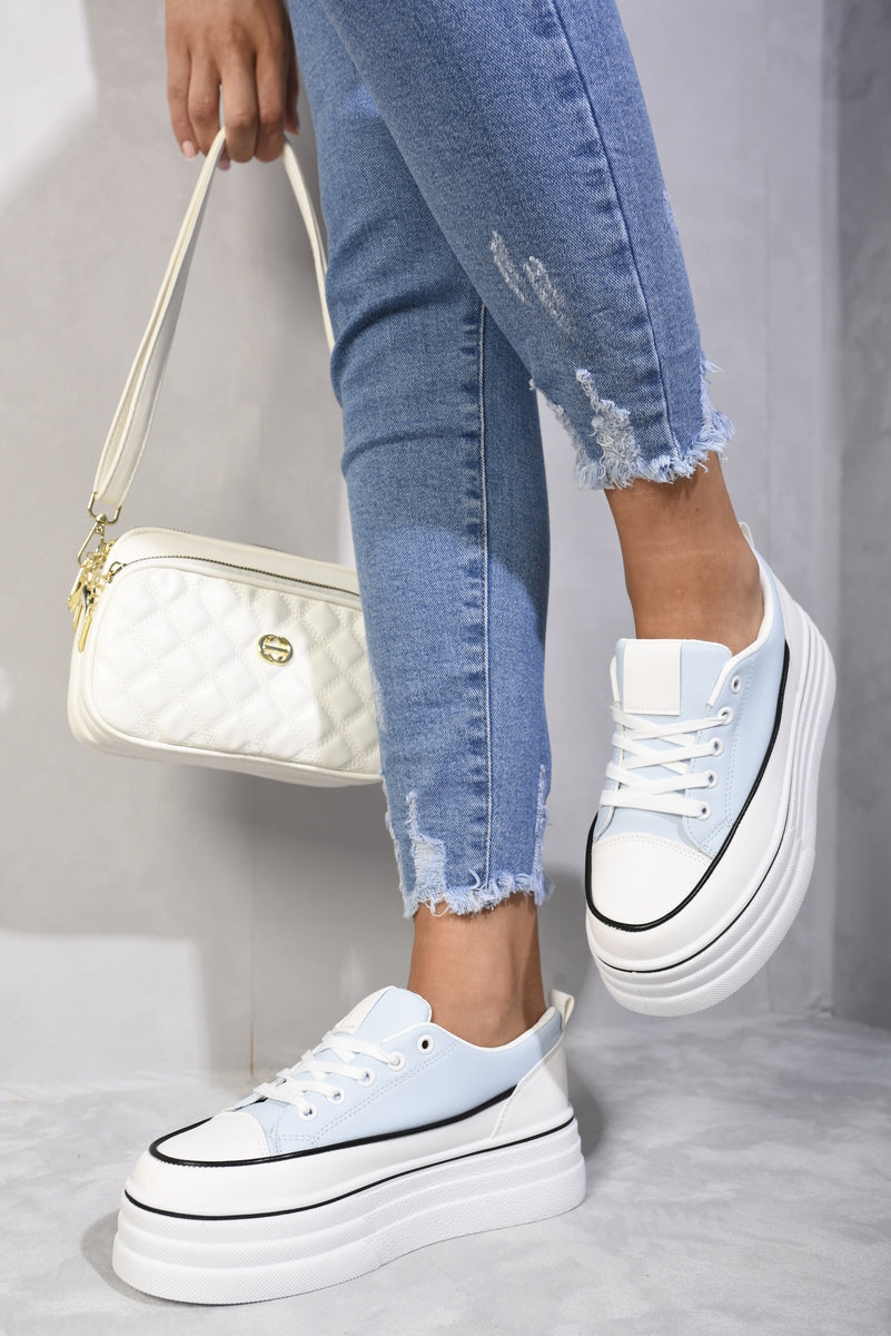 Platform Wedge Lace Up Trainers