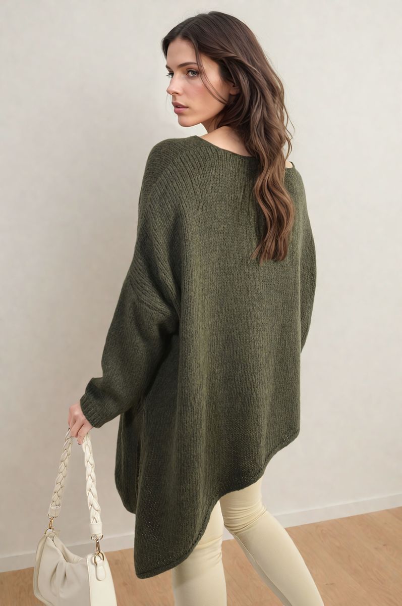 Asymmetric Oversized Knitted Jumper