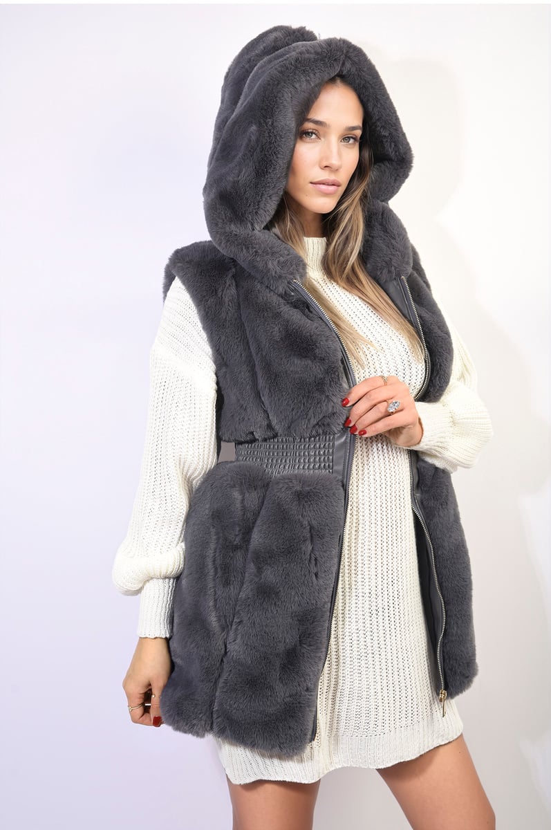 Faux Fur Zip Up Gilet