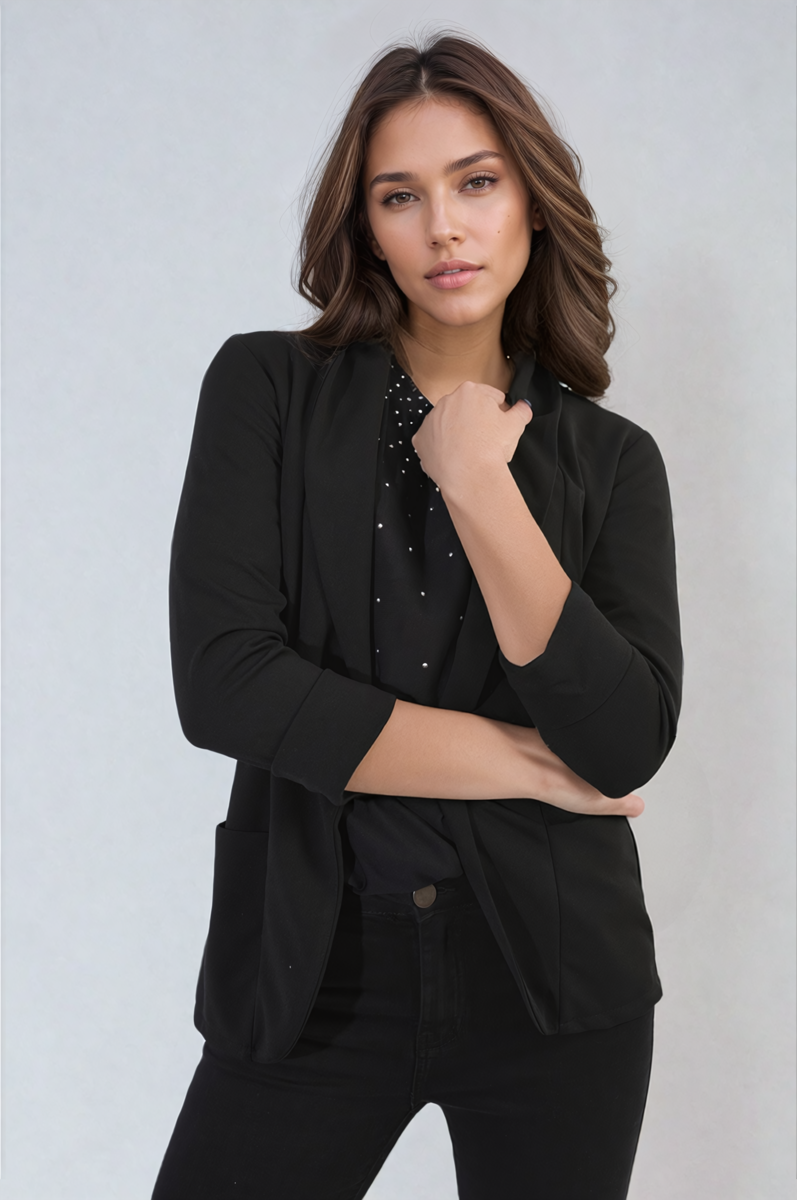 Open Front Cardigan with Front Pockets