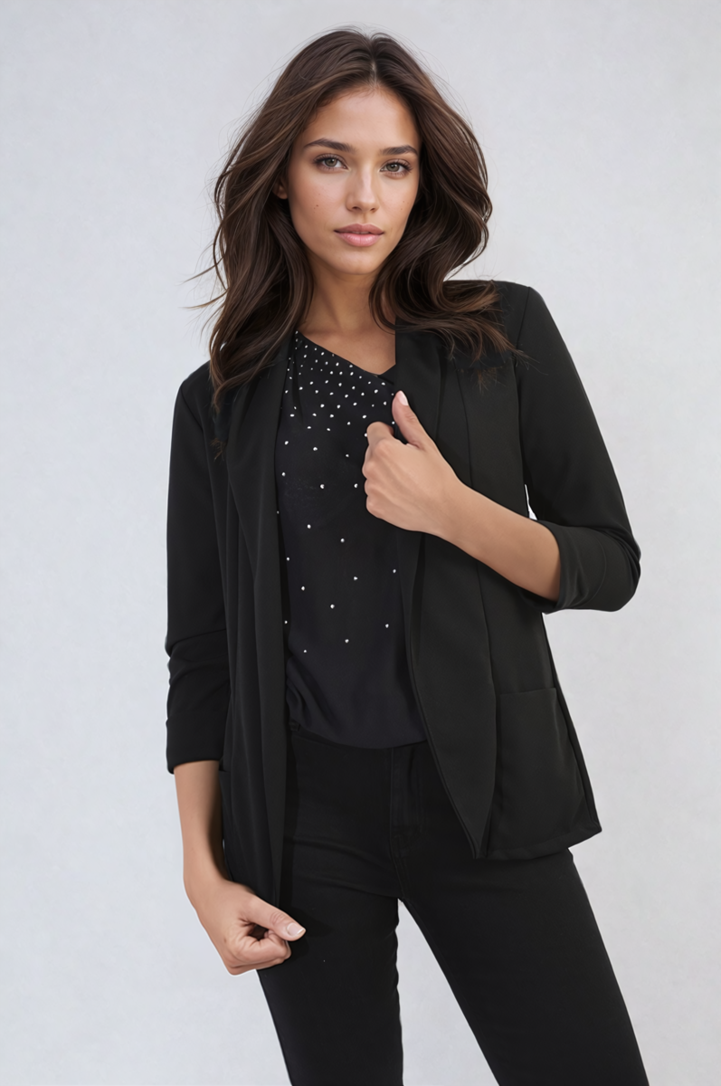 Open Front Cardigan with Front Pockets