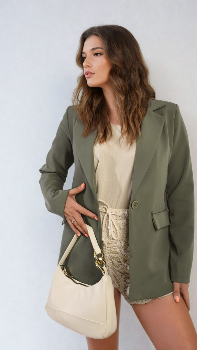 Open Front Oversized Casual Blazer