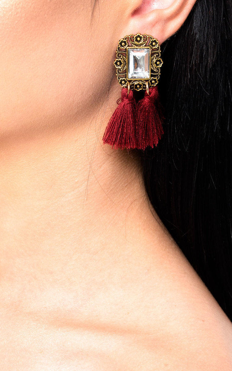 Jewelled Tassel Earrings