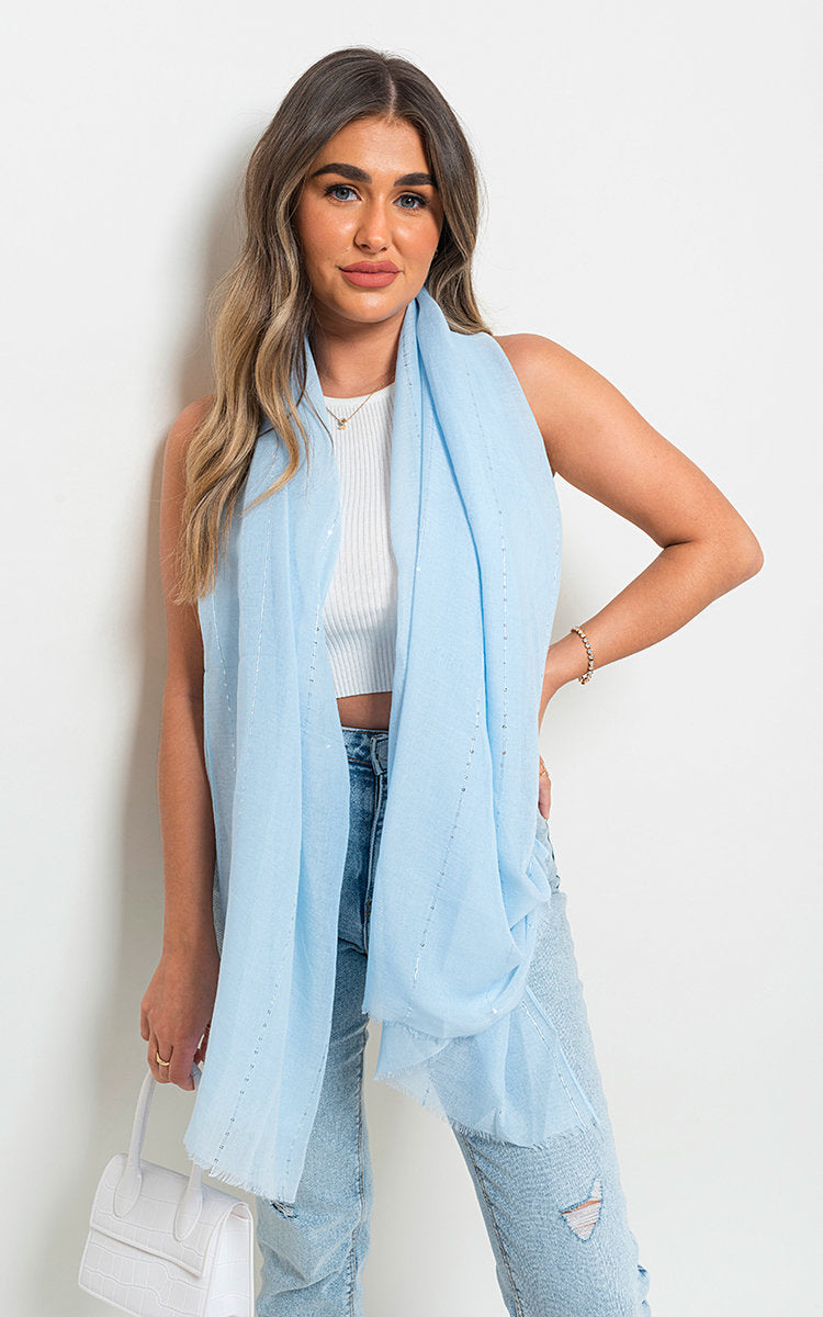 Sparkle Sequin Crinkle Wrap Scarf