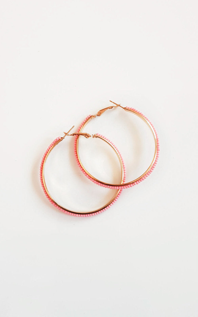 Beaded Hoop Earrings