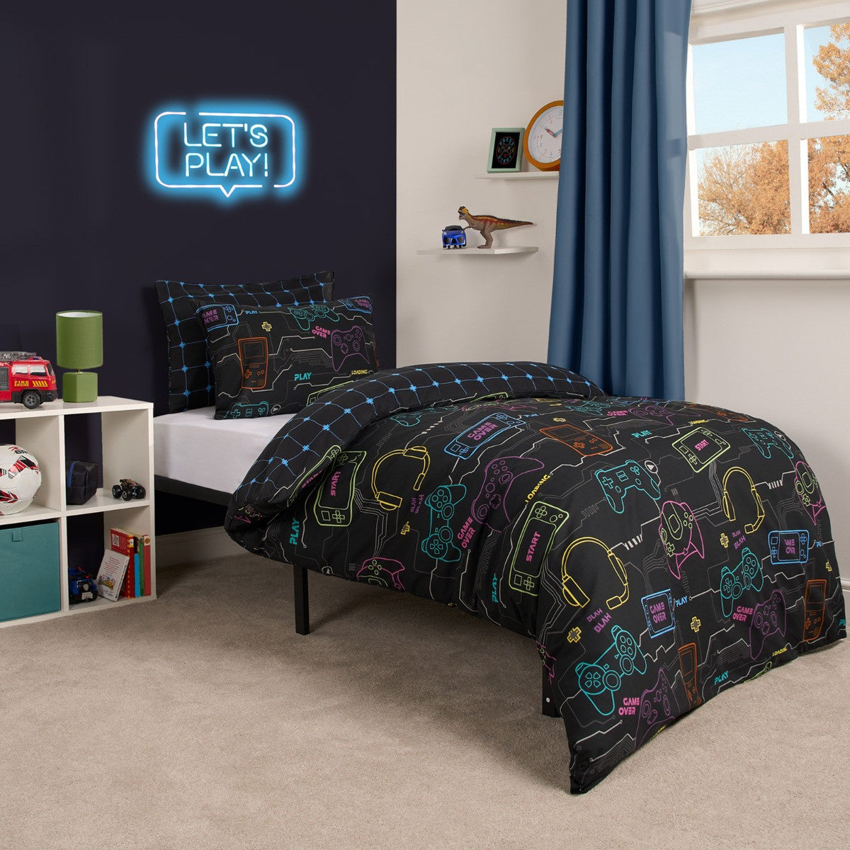 Gaming Print Duvet Set - Black