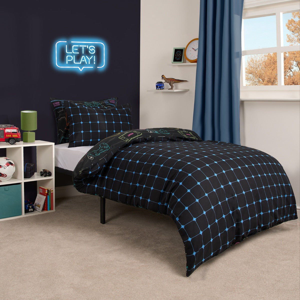 Gaming Print Duvet Set - Black