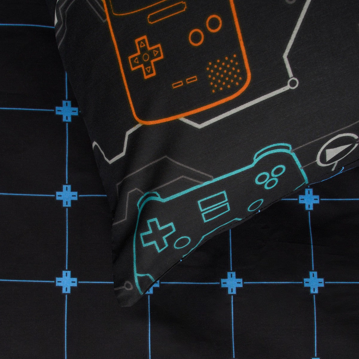 Gaming Print Duvet Set - Black