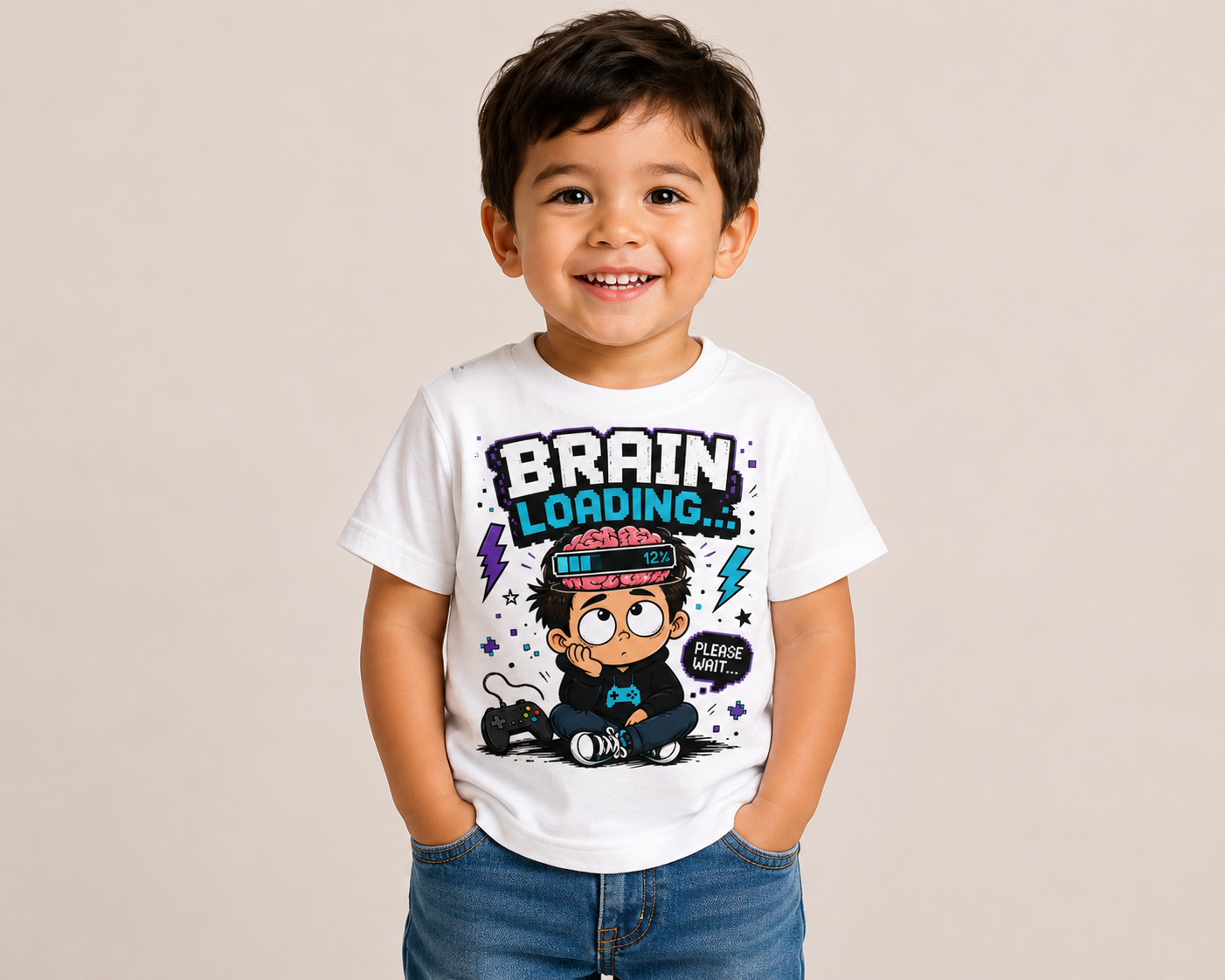 Toddler T-Shirt - "Brain Loading" Cute Tee