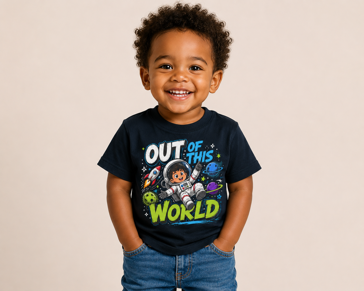 Out of This World Toddler Tee - Cute Astronaut Space Shirt