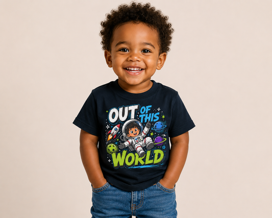 Out of This World Toddler Tee - Cute Astronaut Space Shirt
