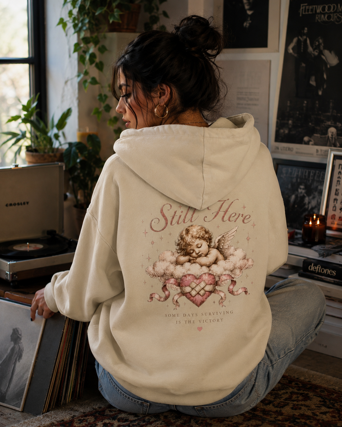 "Still Here" Cherub Mental Health Hoodie - Inspirational Support