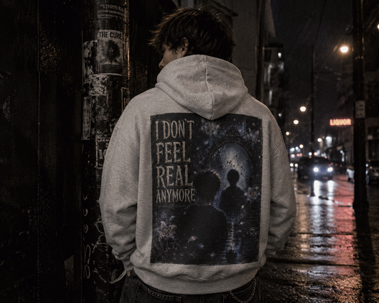 "I Don't Feel Real Anymore" Mental Health Hoodie